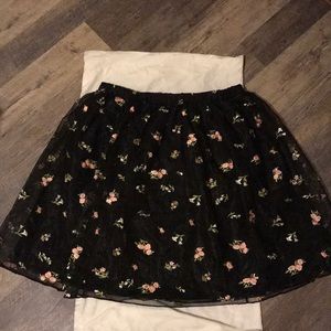 She in Floral Mid Length Skirt